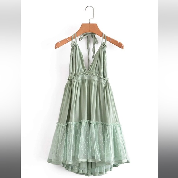 SHEIN Dresses & Skirts - Green Halter Dress
